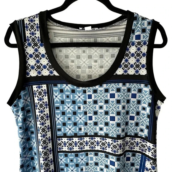 GREAT NORTHWEST INDIGO NWOT SLEEVELESS MAXI DRESS NAVY BLUE WHITE AQUA | MEDIUM - Picture 2 of 10